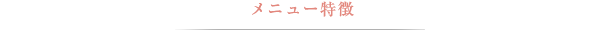 メニュー特徴