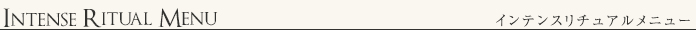 INTENSE RITUAL MENU(インテンスリチュアルメニュー)